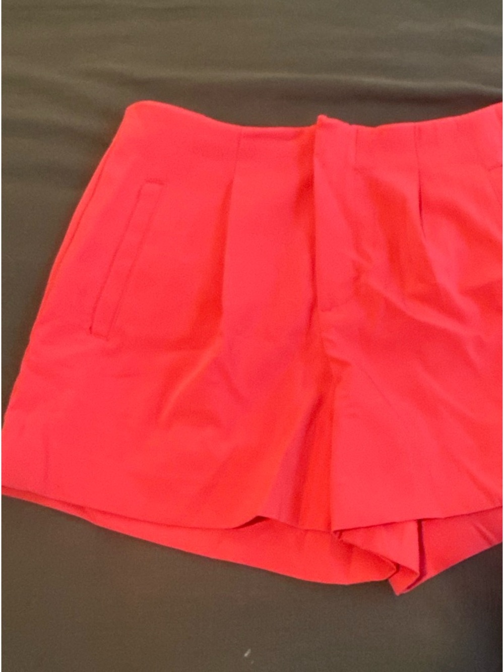 Bright Coral High-Waist Women’s Shorts